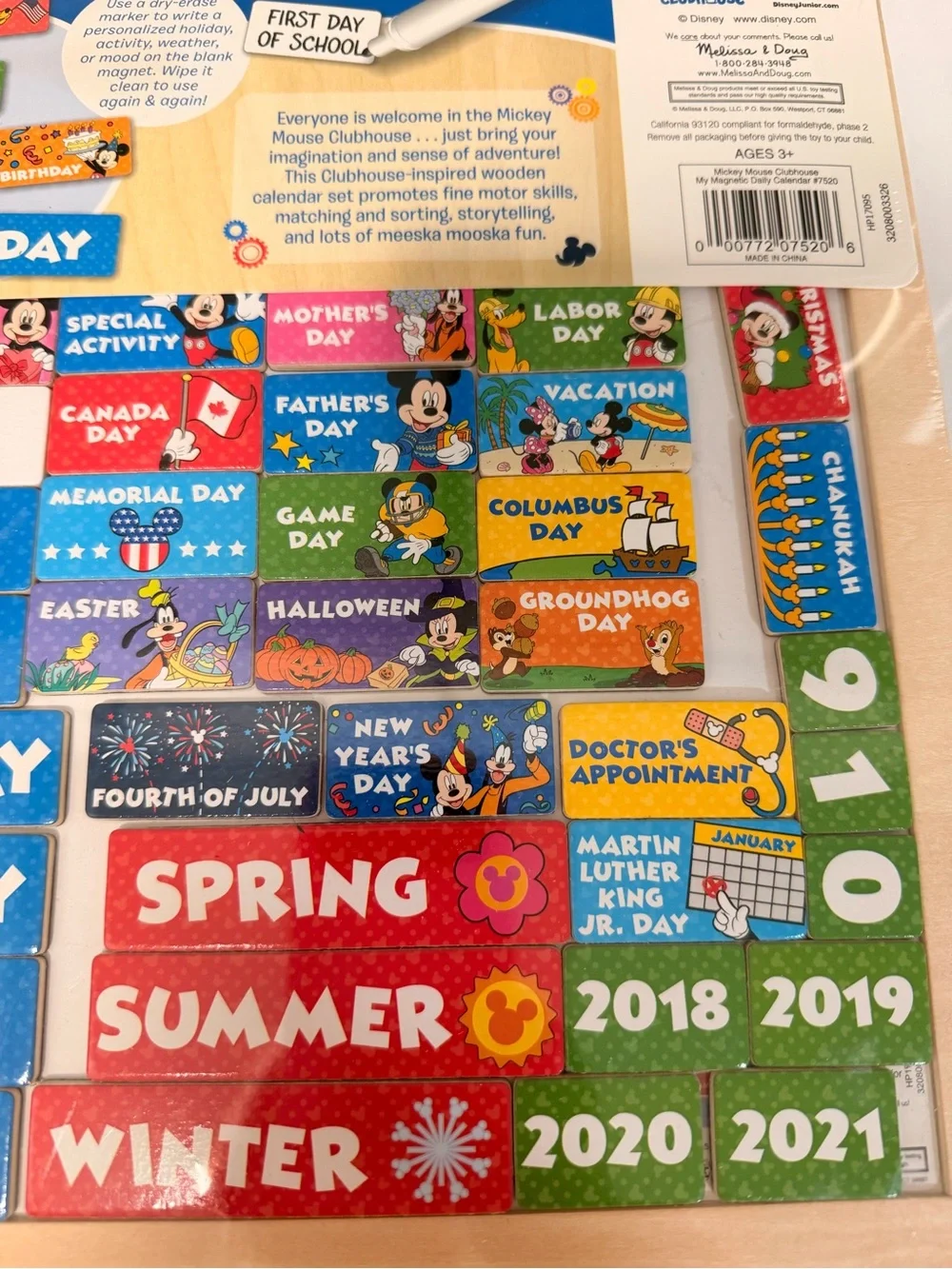 Brend New Melissa & Doug Disney Mickey Mouse Clubhouse Magnetic Daily Calendar
